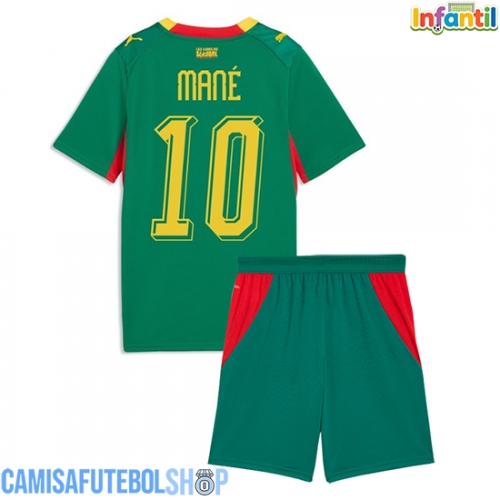 Camisa de time de futebol Senegal Sadio Mane #10 Replicas 2º Equipamento Infantil Mundo 2026 Manga Curta (+ Calças curtas)